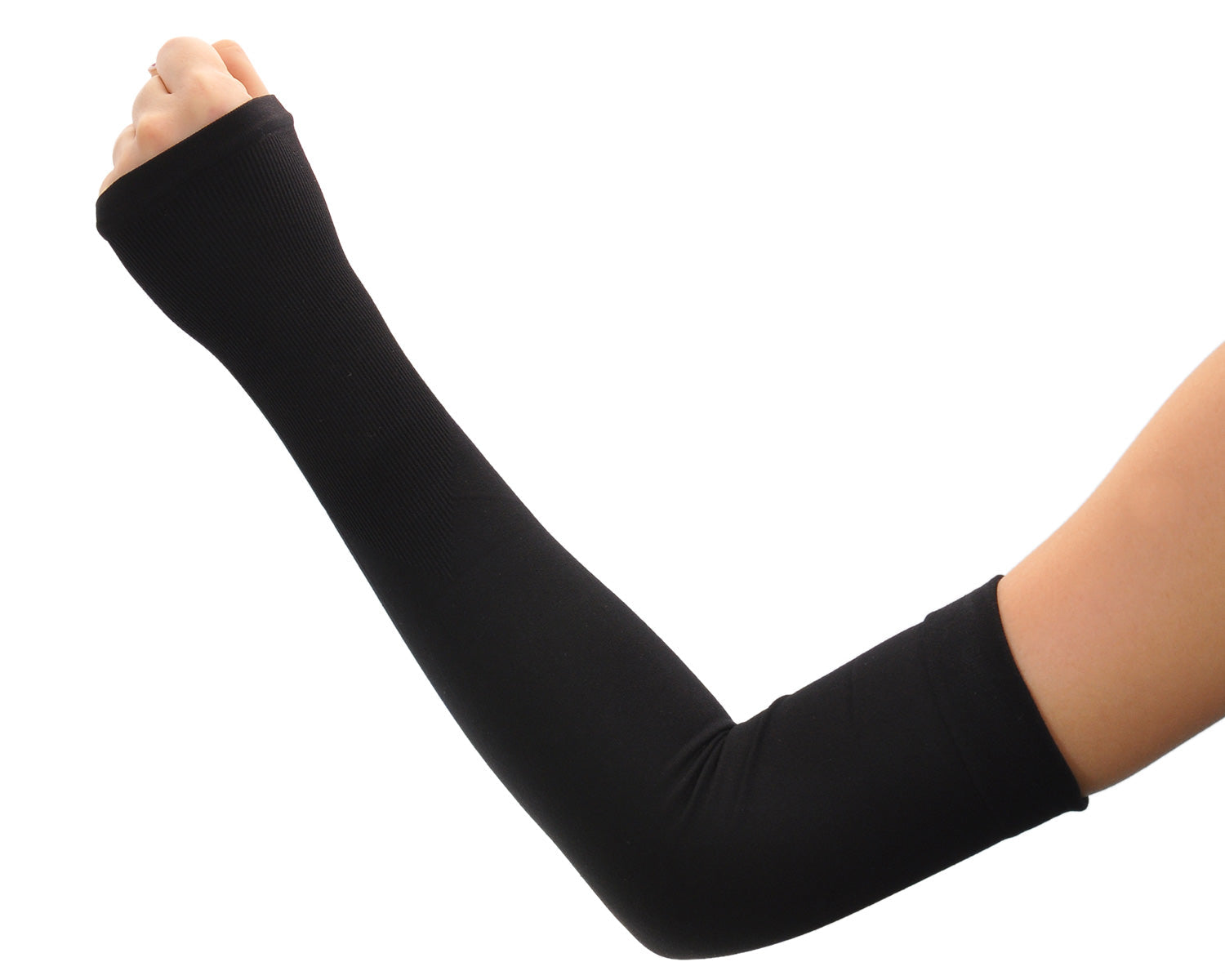 Let's Slim Arm Sleeves with UV Protection for Sports & Driving 1 Pair  (Black) 